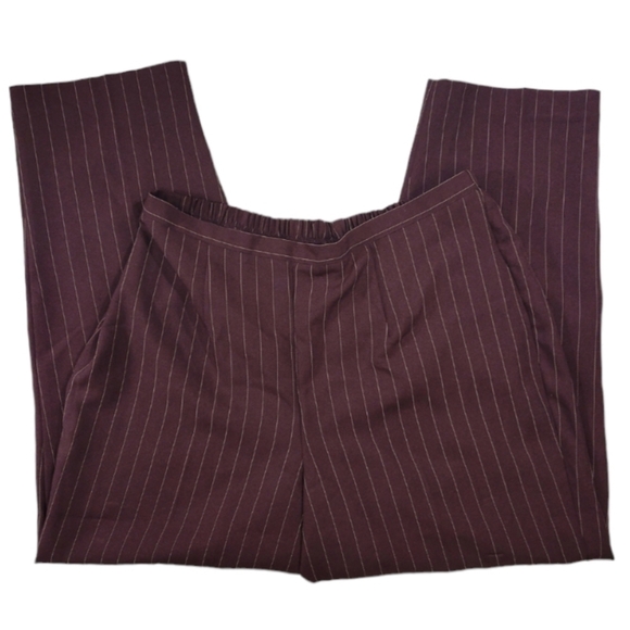 Vintage Pride & Joy Pin Striped Wide Straight Leg Trousers Sz20w Womens Brown - Picture 3 of 8